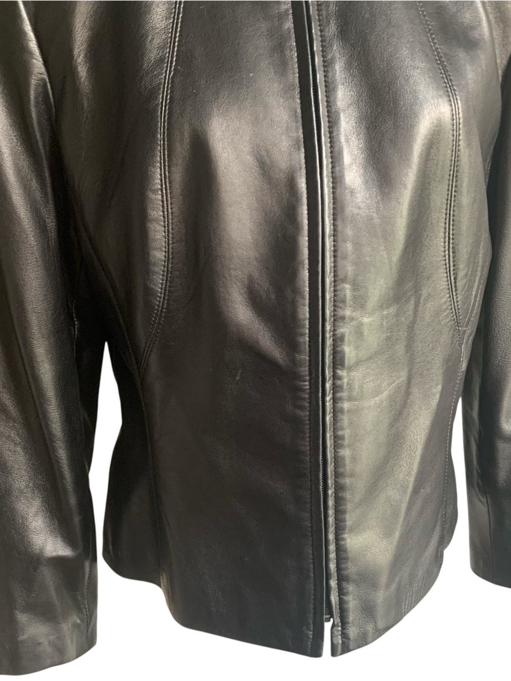 Danier Leather Jacket Black Blazer Tailored Taper 90's-2000s Timeless Classic L - Picture 9 of 16